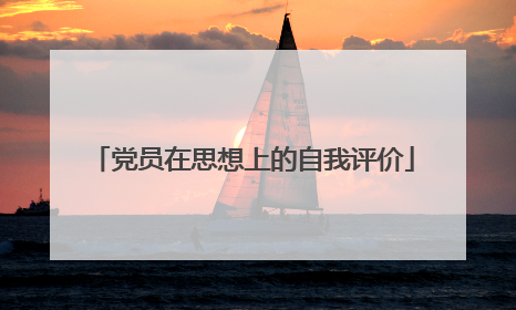 党员在思想上的自我评价
