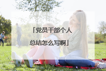 党员干部个人总结怎么写啊
