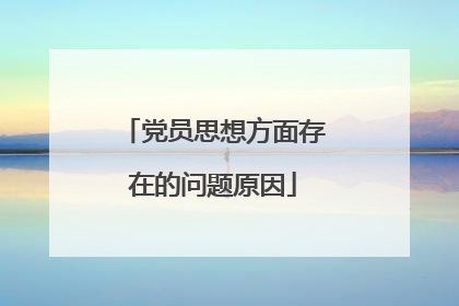 党员思想方面存在的问题原因