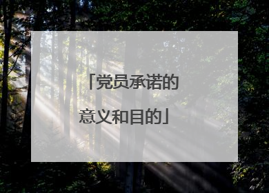 党员承诺的意义和目的