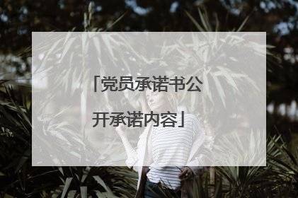 党员承诺书公开承诺内容