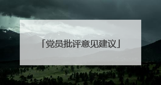 党员批评意见建议