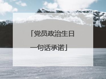 党员政治生日一句话承诺