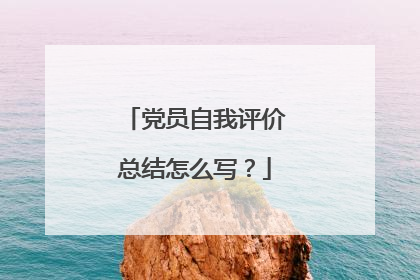党员自我评价总结怎么写?