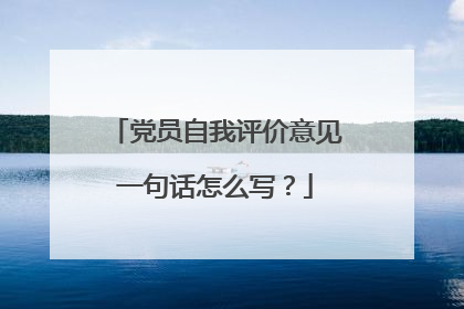 党员自我评价意见一句话怎么写？
