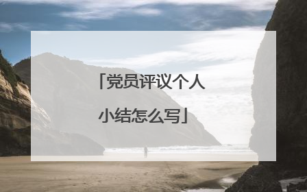 党员评议个人小结怎么写
