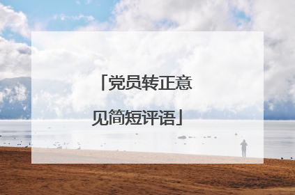 党员转正意见简短评语
