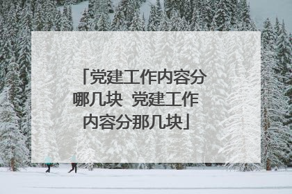 党建工作内容分哪几块 党建工作内容分那几块