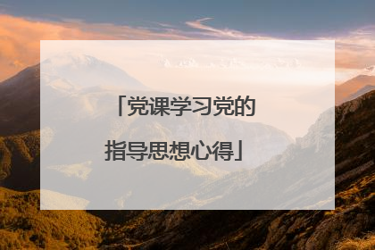 党课学习党的指导思想心得