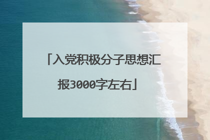 入党积极分子思想汇报3000字左右