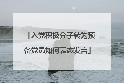 入党积极分子转为预备党员如何表态发言