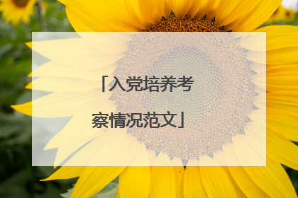 入党培养考察情况范文