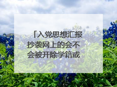 入党思想汇报抄袭网上的会不会被开除学籍或记入诚信档案