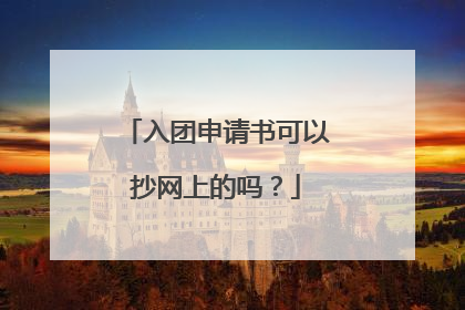 入团申请书可以抄网上的吗？