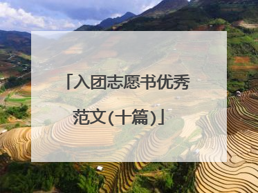 入团志愿书优秀范文(十篇)