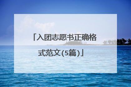 入团志愿书正确格式范文(5篇)