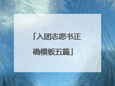 入团志愿书正确模板五篇