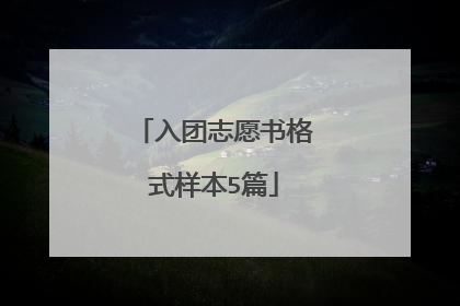 入团志愿书格式样本5篇