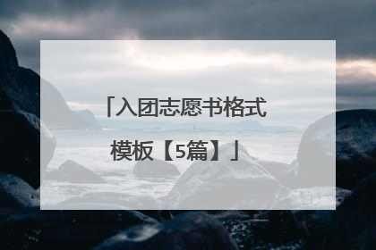入团志愿书格式模板【5篇】