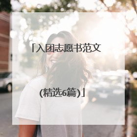 入团志愿书范文(精选6篇)