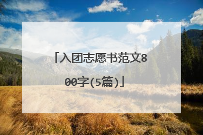 入团志愿书范文800字(5篇)