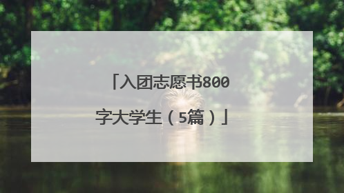 入团志愿书800字大学生（5篇）