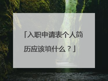 入职申请表个人简历应该填什么？