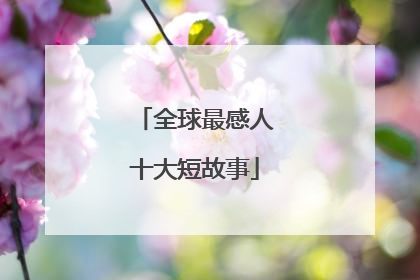 全球最感人十大短故事