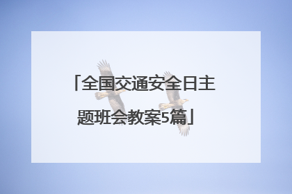 全国交通安全日主题班会教案5篇