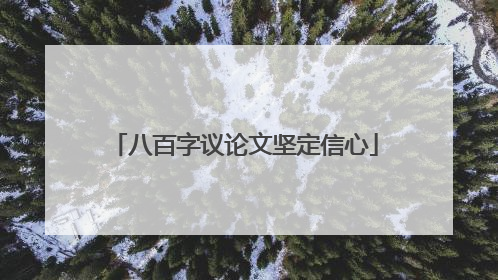 八百字议论文坚定信心