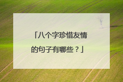 八个字珍惜友情的句子有哪些?