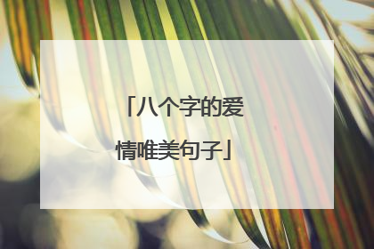八个字的爱情唯美句子