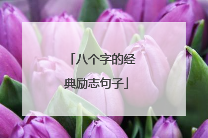 八个字的经典励志句子