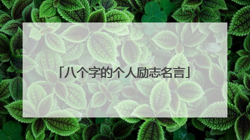 八个字的个人励志名言