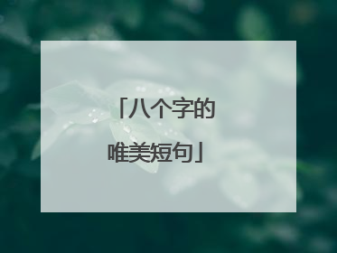 八个字的唯美短句