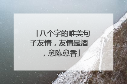 八个字的唯美句子友情,友情是酒,愈陈愈香