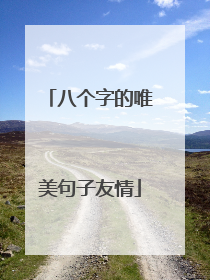 八个字的唯美句子友情