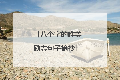 八个字的唯美励志句子摘抄