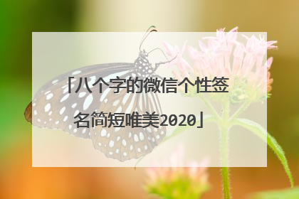 八个字的微信个性签名简短唯美2020