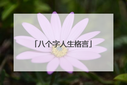 八个字人生格言