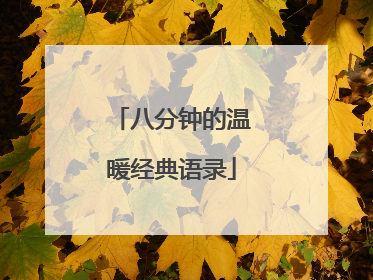 八分钟的温暖经典语录