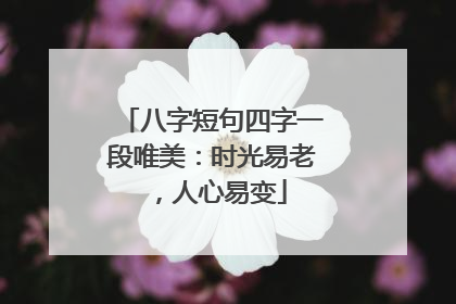 八字短句四字一段唯美：时光易老，人心易变