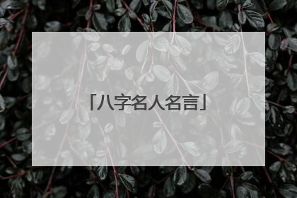 八字名人名言