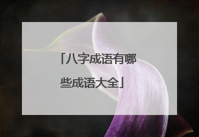八字成语有哪些成语大全