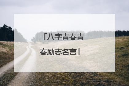 八字青春青春励志名言