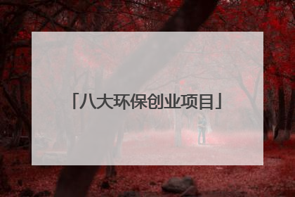 八大环保创业项目