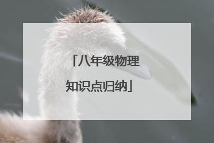 八年级物理知识点归纳