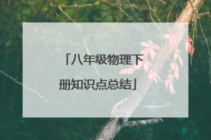 八年级物理下册知识点总结