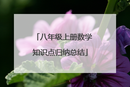 八年级上册数学知识点归纳总结