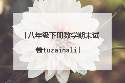 八年级下册数学期末试卷tuzainali